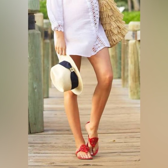 Tory Burch Miller Sandals Limited Edition Rainbow in Ruby Red 7 1/2 Like New - Picture 7 of 7